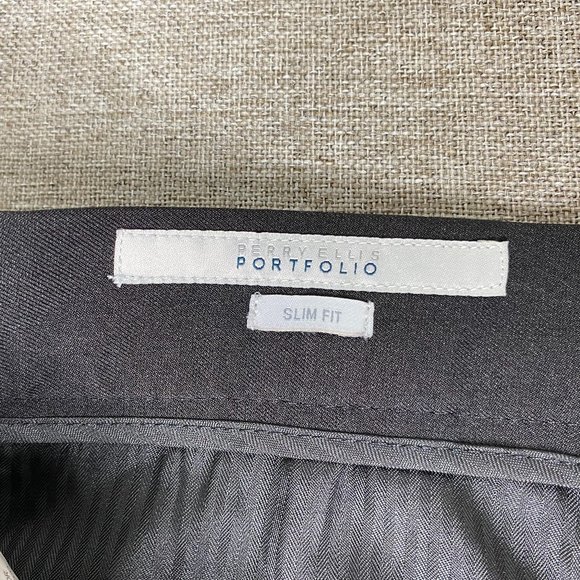 Perry Ellis Portfolio Dress Pants Men's 38 x 32 Slim Fit Black Business Office - Picture 5 of 14